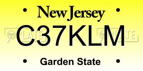 C37KLM New Jersey License Plate