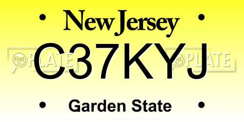 C37KYJ New Jersey License Plate