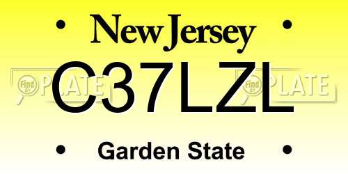 C37LZL New Jersey License Plate