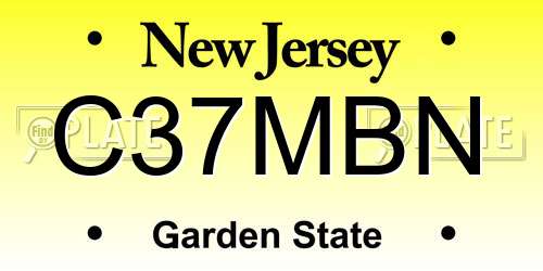 C37MBN New Jersey License Plate