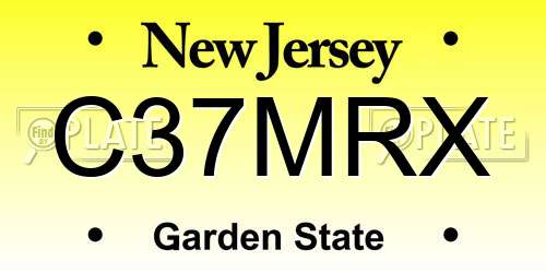 C37MRX New Jersey License Plate
