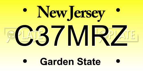 C37MRZ New Jersey License Plate