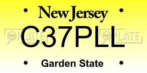 C37PLL New Jersey License Plate