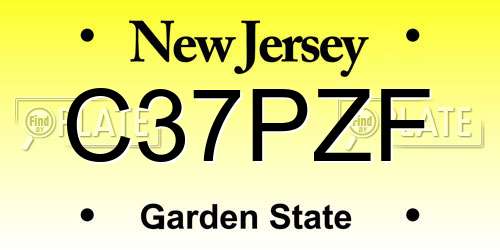 C37PZF New Jersey License Plate
