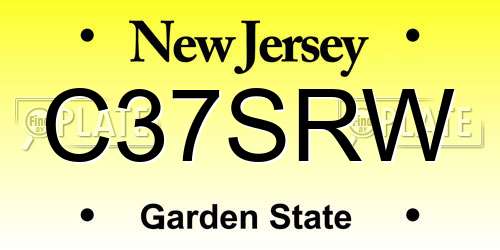 C37SRW New Jersey License Plate