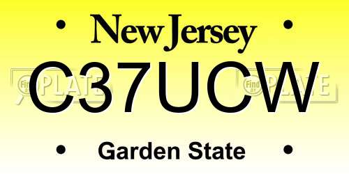 C37UCW New Jersey License Plate