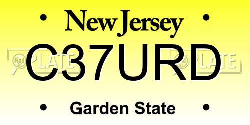 C37URD New Jersey License Plate