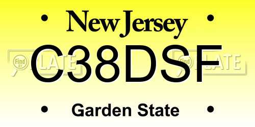 C38DSF New Jersey License Plate