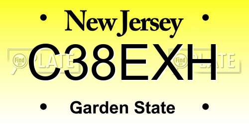 C38EXH New Jersey License Plate