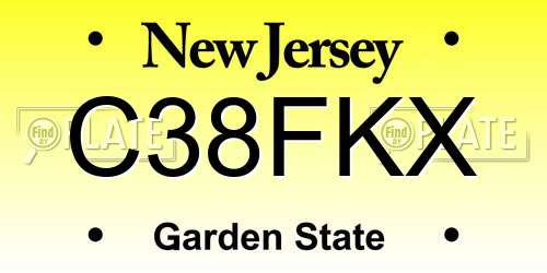 C38FKX New Jersey License Plate