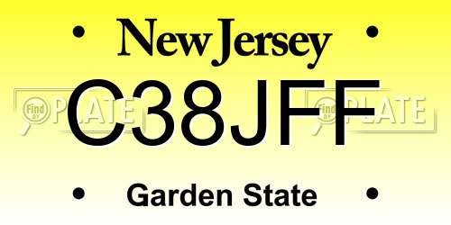 C38JFF New Jersey License Plate