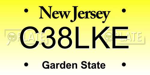 C38LKE New Jersey License Plate