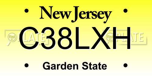 C38LXH New Jersey License Plate