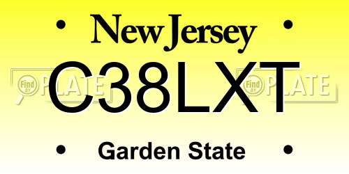 C38LXT New Jersey License Plate