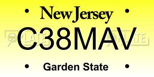 C38MAV New Jersey License Plate