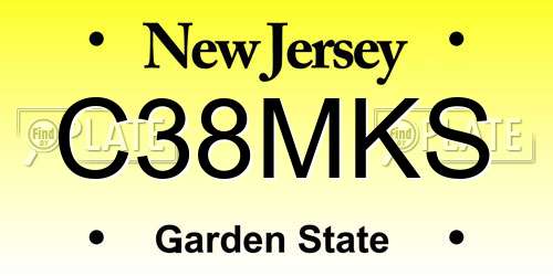 C38MKS New Jersey License Plate
