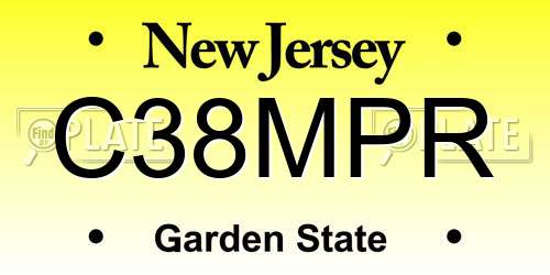 C38MPR New Jersey License Plate