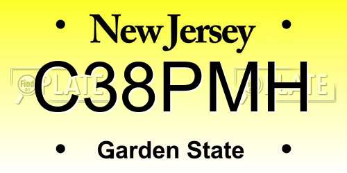 C38PMH New Jersey License Plate