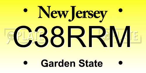 C38RRM New Jersey License Plate