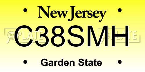 C38SMH New Jersey License Plate