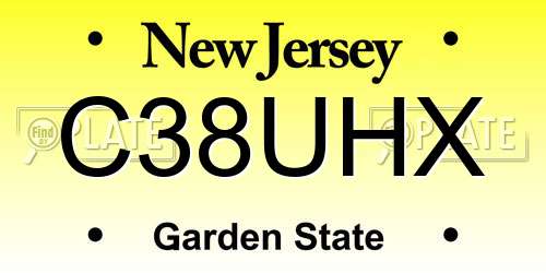 C38UHX New Jersey License Plate