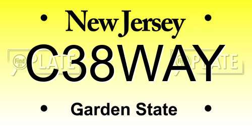 C38WAY New Jersey License Plate