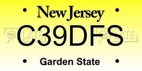 C39DFS New Jersey License Plate