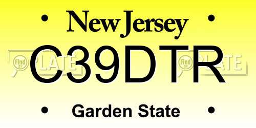 C39DTR New Jersey License Plate
