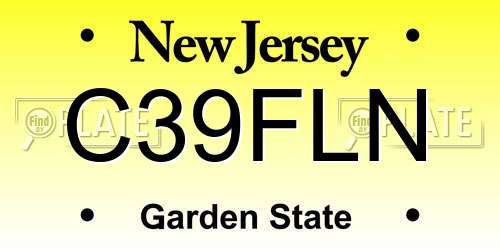 C39FLN New Jersey License Plate