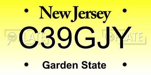 C39GJY New Jersey License Plate