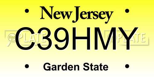 C39HMY New Jersey License Plate