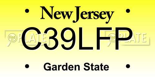 C39LFP New Jersey License Plate