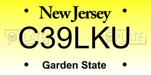 C39LKU New Jersey License Plate