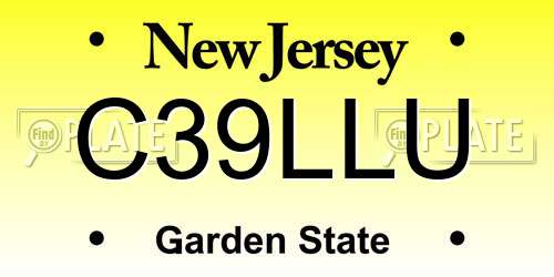 C39LLU New Jersey License Plate