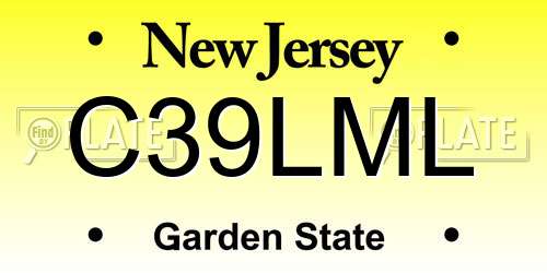 C39LML New Jersey License Plate