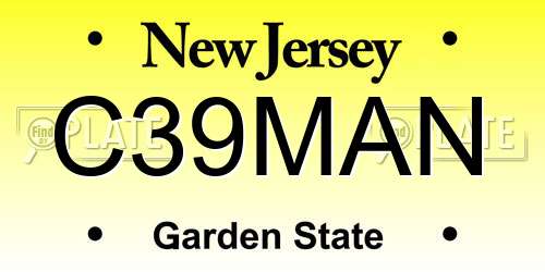 C39MAN New Jersey License Plate