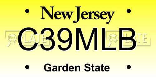 C39MLB New Jersey License Plate