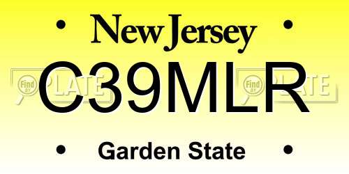 C39MLR New Jersey License Plate