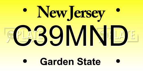 C39MND New Jersey License Plate