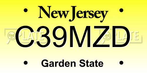 C39MZD New Jersey License Plate