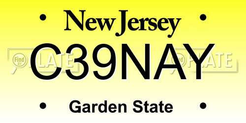 C39NAY New Jersey License Plate