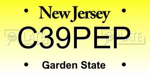 C39PEP New Jersey License Plate