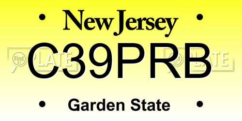C39PRB New Jersey License Plate