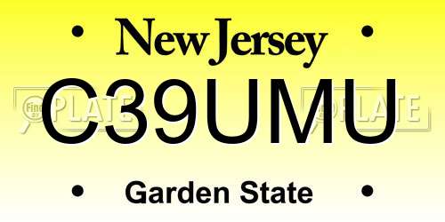 C39UMU New Jersey License Plate