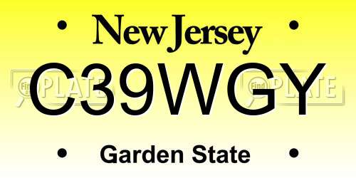 C39WGY New Jersey License Plate