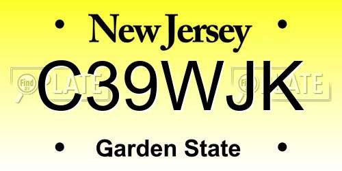 C39WJK New Jersey License Plate