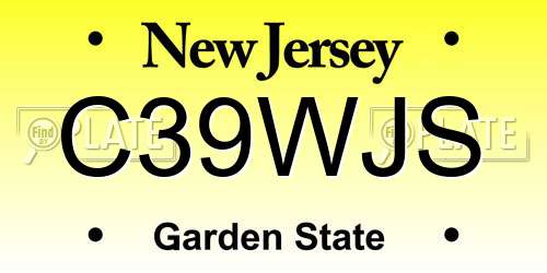 C39WJS New Jersey License Plate