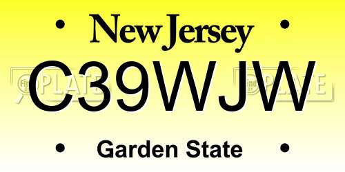 C39WJW New Jersey License Plate