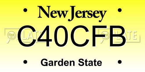 C40CFB New Jersey License Plate