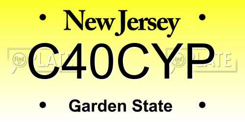 C40CYP New Jersey License Plate